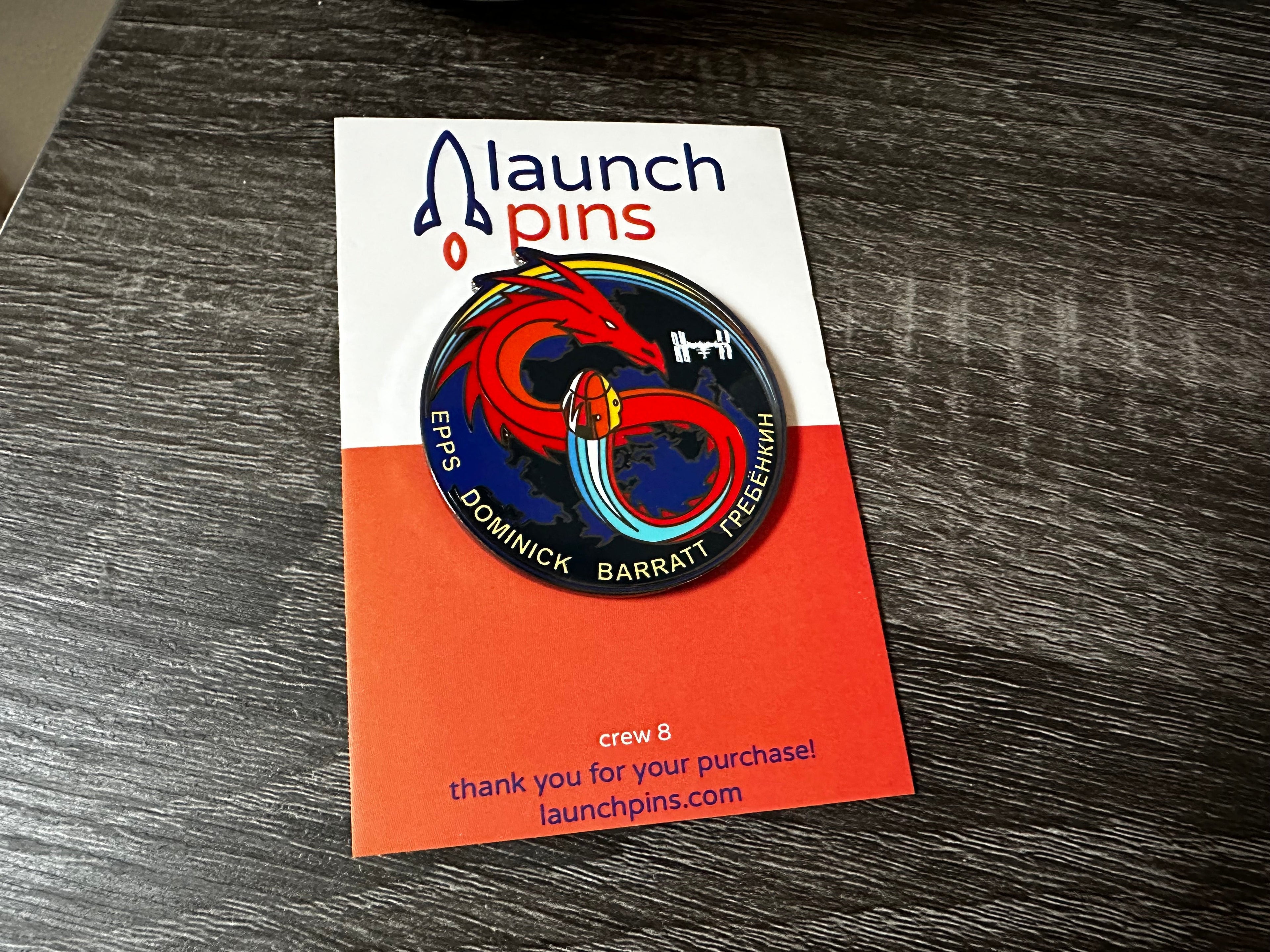NASA Crew-8 USCV-8 Mission Patch Hard Enamel Pin